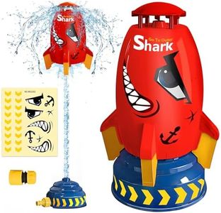 ROHSCE Outdoor Water Sprinkler for Kids Outdoor Water Rocket Splash, Kids Sprinkler for Outside Backyard, Summer Fun Pool Rocket Toys for Toddler Ages 3+ Gift Ideas, Red
