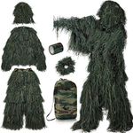 PELLOR Six-in-One 3D Camouflage Clothing Hunting suit for Bird Watching Camping Outdoor Ghillie Suit for Men