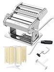 MZTOGR Pasta Maker Machine, Set of 6 Piece 150mm Steel Noodle Maker Machine with 9 Adjustable Thickness Settings, Includes Ravioli Maker Attachment, Pasta Drying Rack (MZ-150PST)