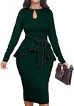 Women Dress Elegant Peplum Business