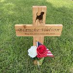 SHINCEL Personalized Wooden Memorial Crosses Stake for Pets,Dog,Cat,Roadside,Outdoor,Cemetery Graveside,Funerial, Custom Plaque Grave Marker for Loved Ones,Headstone Replacement (for Pet)