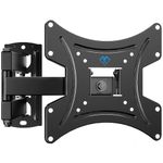 PERLESMITH TV Wall Bracket for Most 13-42 Inch TVs, 20kg Weight Capacity Max VESA 200x200mm, Solid and Sturdy TV Mount with Swivel Tilt Level Tool and Cable Ties PSSFK1-E