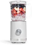 COOK WITH COLOR 300 Watt Blender: Powerful 2-Speed Control with Pulse, 4-Tip Stainless Steel Blades, 25oz (750ml) Jar, and Skid-Resistant Feet, Creme