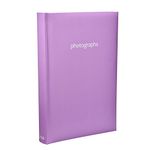 Arpan Memo Slip in Photo Album 300 6 x 4'' Photos -Organiser Memories Album -Choose Color (Purple)