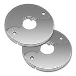 Plumbing Cover Plates, Escutcheon plate, Stainless Split Flange, Hinged Floor and Ceiling Plates for than 21mm Dia Pipe (Fits 1/2 Inch IPS), Chrome Finish, 2 PCS