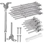 BAY Direct 12Pairs Stainless Steel Cable Railing Kit for 1/8" Wire Rope, Angle 180°Adjustable Swage Toggle Turnbuckle Tensioner and End Fitting, T316 Marine Grade Cable Railing Hardware for Wood Post