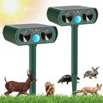 Squirrel Ultrasonic Animal Solar Outdoor Mouse Suitable for Home Garden with LED Light Waterproof Bird Deterrent Suitable for Skunk Squirrel Raccoon Wild Cat Rabbit(10pc)