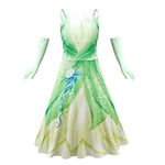 Lito Angels Princess Tiana and the Frog Fancy Dress Up Costume with Gloves for Kids Girls Age 3-4 Years