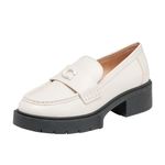 Coach Women's Leah Patent Leather Loafer, Chalk, 6 UK