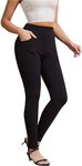 Womens Pants Dressy Casual, Black Skinny High Waisted Dress Pants, Perfect for Work, Travel, Office, Dates and Party Nights Out