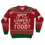 Why is The Carpet All Wet Todd Ugly Christmas Sweater Red, Red, Large