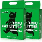 PATLOOL Tofu Cat Litter, Lightweight Natural Clumping Cat Litter Odor Control 99.9% Dust-Free, Flushable Low Tracking, 11 LB Total, Pack of 2