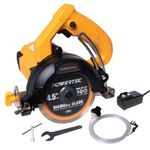 POWERTEC 4.5" Handheld Tile Saw – 12Amp/1400W Motor, Wet/Dry Cutting with Adjustable Water Feed System, GFCI Plug, Bevel & Depth Adjustment, Compatible with 4"-4.5" Diamond Blades (HTS1045)