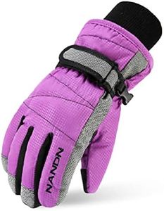 TRIWONDER Waterproof Ski Snowboard Gloves Thermal Warm Winter Snow Skiing Gloves for Men, Women and Kids (B - Purple, 6-7 Years Old)