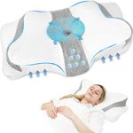 Ulcreigo Cervical Pillow for Neck Pain Relief, Memory Foam Contour Pillows for Side Back Stomach Sleeper,Orthopedic Pillow with Ergonomic Design, Adjustable Bed Pillow for Adult