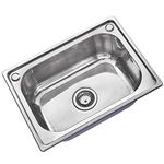 Panana Stainless Steel 1.0 Single Bowl Square Undermount Drop-in Installation Kitchen Sink with Reversible Drainer