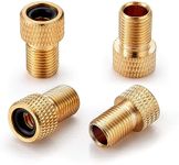 AstroAI Brass Presta Valve Adapter, Convert Presta to Schrader Valve Adaptor for Bikes, Inflate Tire by Standard Pump or Air Compressor (4 Pack)