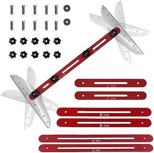 Stair Treads Gauge Template Tool - Stair Jig, Measuring Stair Tool, Shelf Scribe Tool for Stairs, Risers, Shelf and Cutting Drywall, 12 in to 60 in,Red