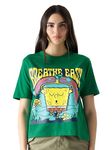 The Souled Store Official SpongeBob: Just Breathe Women Relaxed Fit T-Shirts