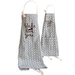 Mother Daughter Gifts Matching Aprons with Pockets Love You Cotton Blend Kitchen Grey Mommy and Me Matching Apron for Women and Kid Children (for Kid+Adult)