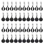 XINMEIWEN 45Pcs Retractable Badge Reel Clips Holder with Alligator Clip for Hanging ID Card Name Key Chain (Black)