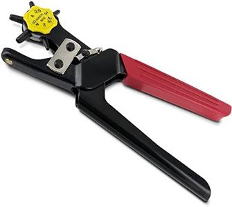 MMOBIEL Heavy Duty Revolving Hole Punch Plier for Leather Belts, Watch Bands, Straps, Dog Collars, Saddles, Shoes, Fabric, DIY Craft Projects, Heavy Duty Rotary Puncher - 2 to 4.5mm - 1/16 to 1/8inch