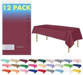 ZIMPLEWARE Premium Berry Plastic Table Cloth Disposable (12 Pk) Plastic Tablecloths for Rectangle Tables (54in x 108in) Party Table Cloths Disposable for 6ft to 8ft Rectangle Tables