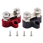Orifort Dual Studs Battery Junction Posts, Power and Ground Junction Block Power Distribution Studs Connector Terminals (1/4", 1 Pair)