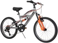 Huffy Valcon 20" Boy's Mountain Bike, Ideal for Ages 5-9, Rugged and Durable Design, Full Suspension, 6 Speed, Adjustable, Twist Grip Shifting, Sturdy and Durable, Kickstand Included, Easy to Assemble