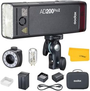 Godox AD200Pro II AD200 Pro II TTL Pocket Flash 200Ws 2.4G HSS 1/8000s Wireless Flash Strobe Monolight w/Upgraded Flash Head, One-Tap Sync, Bi-Color Modeling Lamp, Fit for Almost All Brand of Cameras
