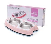 Pets Empire Cats and Small Dogs Bowl Cute 2 in 1 Food and Water Stainless Steel Container Elevated Candy Multicolor Resin Station Raise Dispenser Dish Feeder for Kitty Puppy and Small Pets (Pink)-2 x 150ml