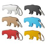 Swatom Bear Shape Aluminum Alloy Bottle Opener Keychain, 6 Piece