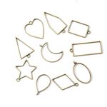 Ditya Crafts Metal Jewelry Mould for Resin Set of 8 Piece DIY Jewellery, Earrings, Keychains Pendant Mould Arts Craft Making (Bronze)