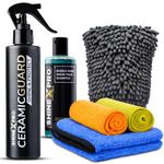 ShineXPro DIY Ceramic Coating Combo - Complete Car Care Kit comes with Shampoo, Microfiber Cloth & Wash Mitt - Easy to Apply Ceramic Coating for Car with Extreme Gloss, Slickness & UV Protection