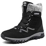 Womens Mens Snow Boots Winter Fur Lined Warm Lightweight Ankle Boots Outdoor Anti-Slip Shoes Lace up Walking Causal Sneaker