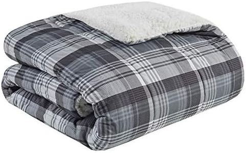 Woolrich Oversized Reversible Throw Blankets Premium Diamond Quilting, Cabin Lifestyle, Soft, Cozy Spun with Sherpa Reverse Cover for Couch, Bed and Office, 50x70, Tasha Grey