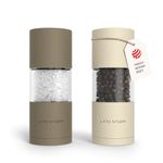 LARS NYSØM Salt and Pepper Grinder Set, Manual Salt and Pepper Mills with Adjustable Ceramic Grinder, Design Spice Shaker Set (Brown/Beige)