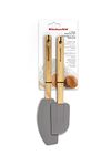 KitchenAid - Spatula Set, 2-Piece Silicone Spatulas with Bamboo Handles, Safe for Nonstick Cookware (Grey)