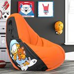 ComfyBean Bag with Beans Filled XL- Official: Garfield Bean Bags - for Kids - Max User Height : 4 Ft. - Weight : 30 Kgs(Model: Garfield_ARTWORK-7a - Orange)