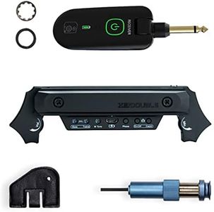 Wireless & Wired Acoustic Guitar Pickup System,Wireless Soundhole Pickup with Receiver Microphone 30M Transmission for 80-120mm Sound-hole Acoustic Guitar Pickup (Black)