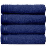 GC GAVENO CAVAILIA Large Towels Bath Sheet - Highly Absorbent Egyptian Cotton Towel Set - 4 Pack Extra Soft Large Bath Towel Navy - Quick Dry Bath Sheets - 450 GSM Washable Towels, 75X135 Cm