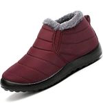 Womens Mens Winter Snow Waterproof Boots Fur Lined Flat Ankle Outdoor Walking Warm Shoes