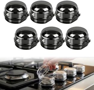 6 Pack Stove Knob Safety Covers,Clear View Stove Knob Safety Covers,Knob Switch Protective Covers for Stovetop Protection,Fits Most Models (Black)