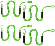 DockMooor Dock Lines with Hook - Boat Bungee Dock Lines 4 Pack 4-5.5 ft Boat Accessories Perfect for PWC,Jet Ski,Pontoon,Seadoo,Kayak - Yellow&Green