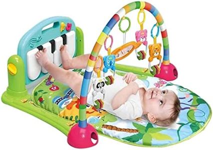 Longmire Baby Play Mat Gym&Fitness Rack with Hanging Rattles Lights&Musical Keyboard Mat Piano Toys for Babies (Baby Gym Piano),Multicolor
