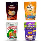 DOBIEE Multi Fruit Flavour Centre Filled Candies Mspf, 0.85 Kg Combo Of 4 Assorted Pack (Muskiee 50Pcs, My Santra Candy 50Pcs, Kathiyawadi Paan Candy 50Pcs, Funky Munky 50Pcs)