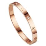 Shining Diva Fashion Latest Stylish Stainless Steel Bangle Gift Bracelet for Women and Girls (15742b)(Rose Gold)