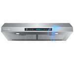 HisoHu 30 Inch Under Cabinet Range Hood with 900-CFM, 4 Speed Gesture Sensing&Touch Control Panel, Stainless Steel Kitchen Vent