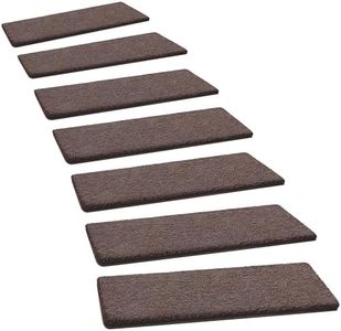 PURE ERA Carpet Stair Treads Ultra Plush 8" X 30" Soft Indoor Stair Protectors Pet-Friendly Non-Slip Skid Resistant Tape Free Washable Reusable(14 Pieces, Dark Brown)