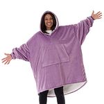 THE COMFY Original Quarter Zip | Oversized Microfiber & Sherpa Wearable Blanket with Zipper, Seen On Shark Tank, One Size Fits All (Violet)